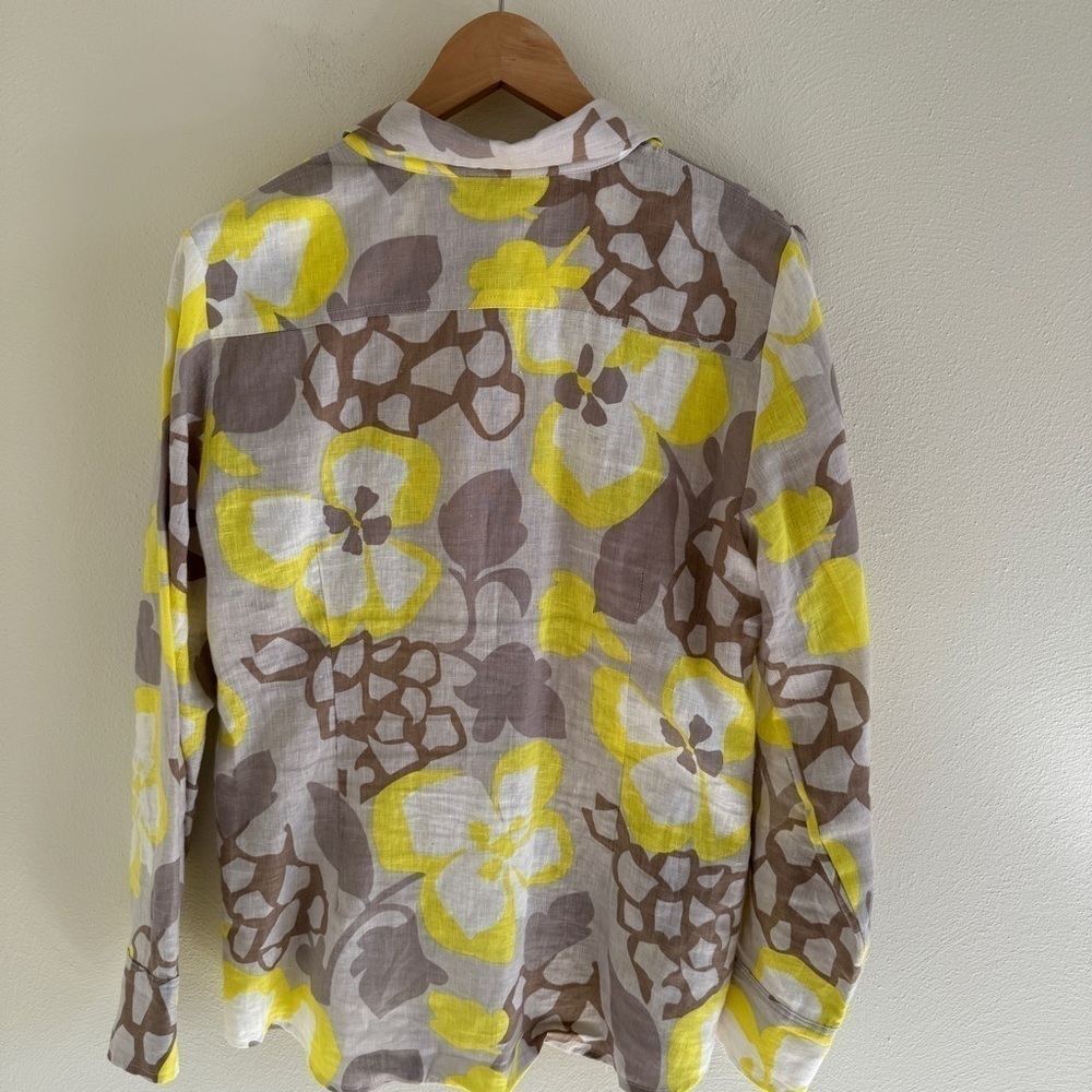 Vintage Elliott Lauren 100% Linen Top Medium - Picture 6 of 11